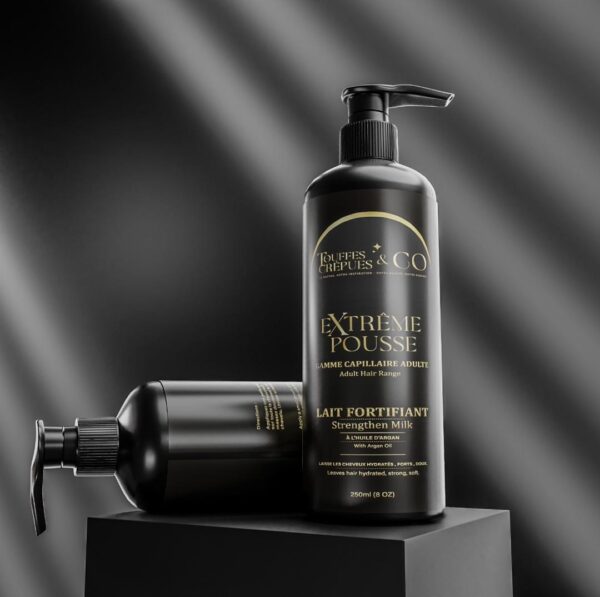 Lait Fortifiant à l’Huile d’Argan, soin nourrissant et revitalisant pour renforcer, hydrater et protéger les cheveux secs et fragilisés.